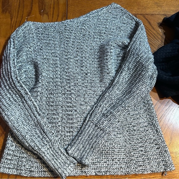 Sunday in Brooklyn off shoulder s Cozy Gray Knit Sweater - Picture 2 of 4